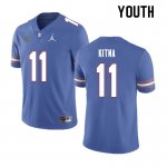 Youth Florida Gators #11 Jalen Kitna NCAA Nike Royal Authentic Stitched College Football Jersey EZH5862DG